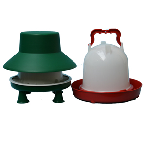 6 Kg pvc outdoor chicken feeder + 6 Litre pvc poultry drinker