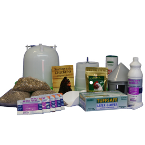 chicken keeper's  Starter Kit in plastic for up to 12 chickens