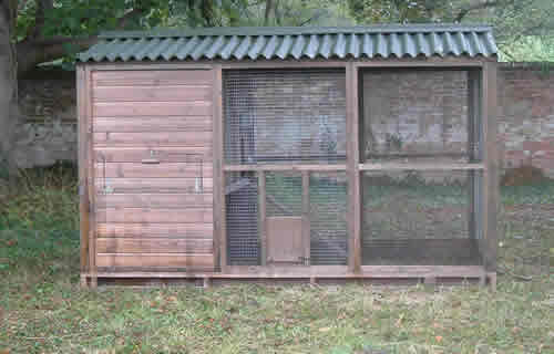 Large chicken house and run.  Also avaiable as 2 breeding pens