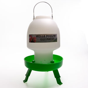 2.5 litre green and White Mushroom Chicken Drinker