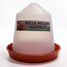 3 litre red and white plastic poultry drinkers