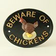 beware of the chickens plaque