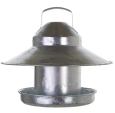 Galvanised chicken feeder Here's your chance to win a 5lb (2.25kg) galvanised out door chicken feeder